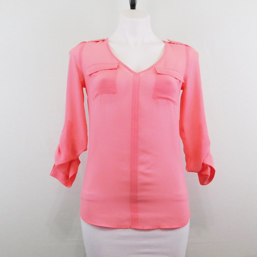 Candie's Women Pink Sheer Top Shirt - Picture 1 of 5